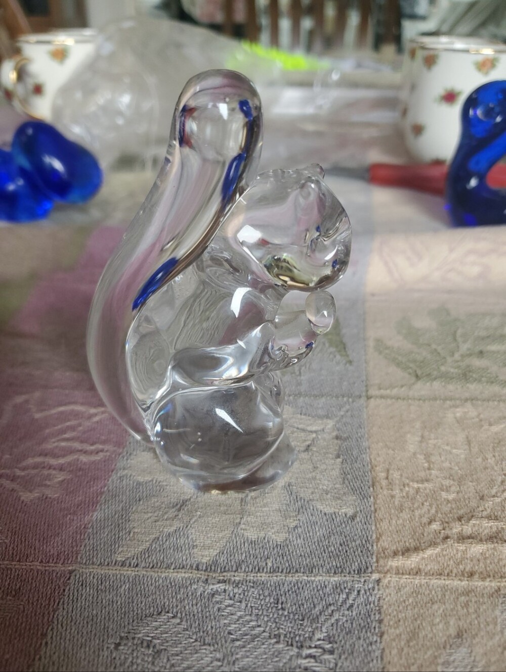 FM Konstglas Sweden Squirrel Hand Blown Glass Clear Bottom